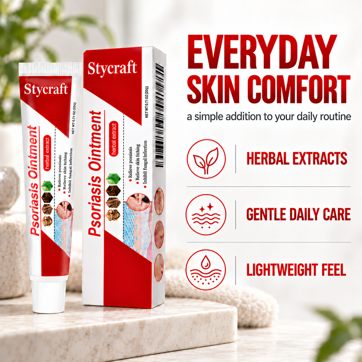 Stycraft Botanical Skin Relief Ointment for Dry, Itchy & Flaky Skin